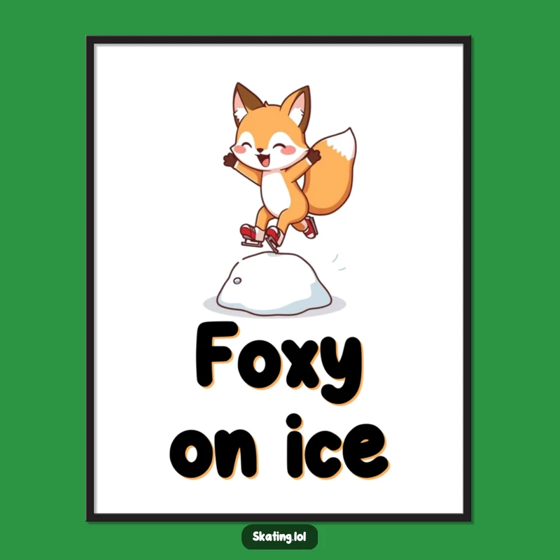 Funny Fox Digital Art Print: Decorate with Cheer and This Hilarious Skating Piece