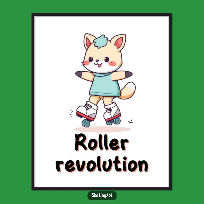 Funny Roller Skating Animal Digital Art - Instant Comedic Download for Playful Decor