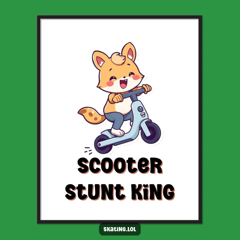 Funny Scooter Trick Animal Digital Art - Instant Comedic Download for Wall Art