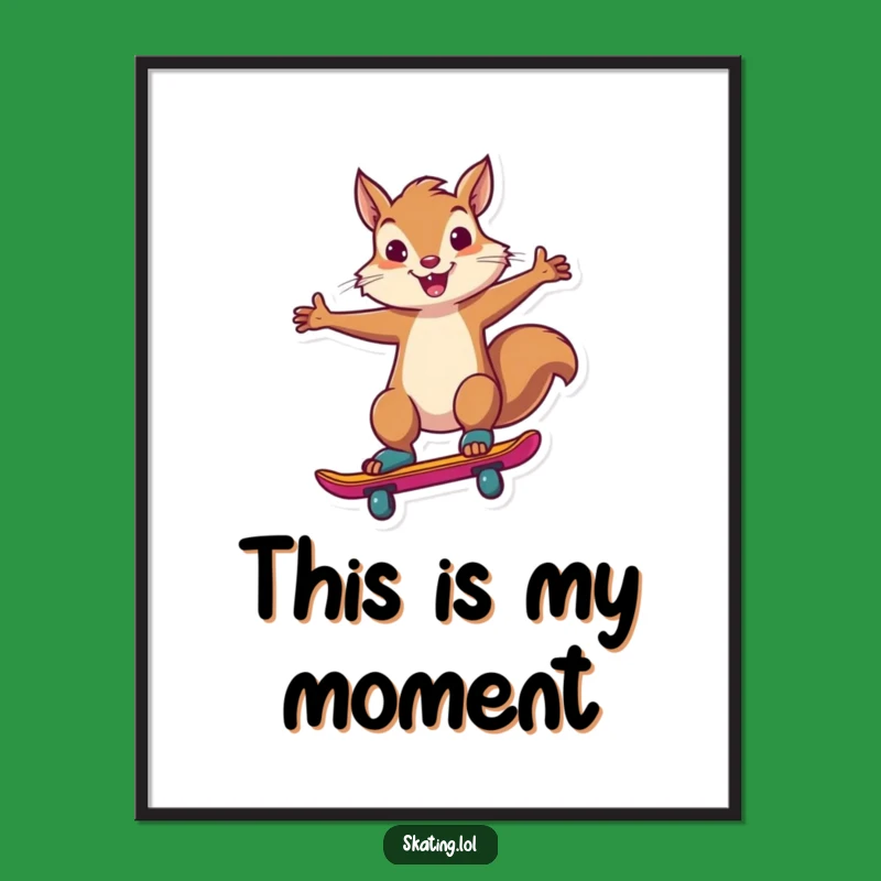 Funny Squirrel Skate Digital Art: Instant Download of this Hilarious, Confident Masterpiece