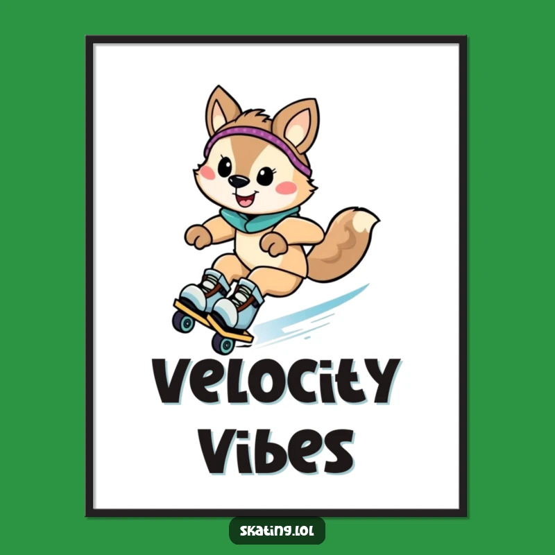 Funny Rollerblading Animal Digital Art - Instant Comedic Download for Wall Art
