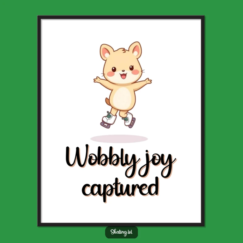 Funny Skating Animal Digital Art: Wobbly Pirouette Download - Instant Funny Gift!
