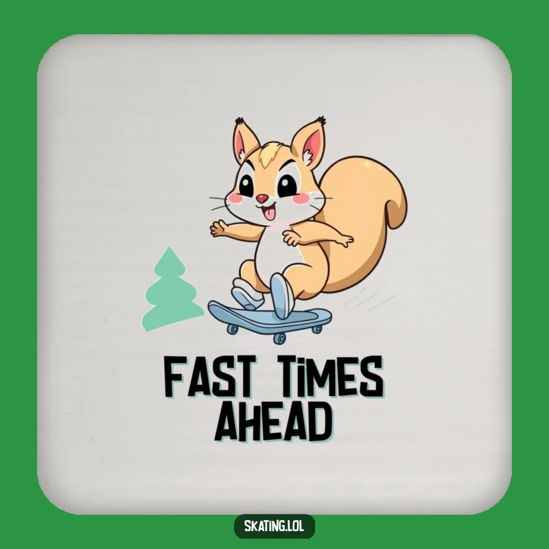Funny Squirrel Speed Skates Coaster: High-Speed Desk Protection for Squirrel Lovers