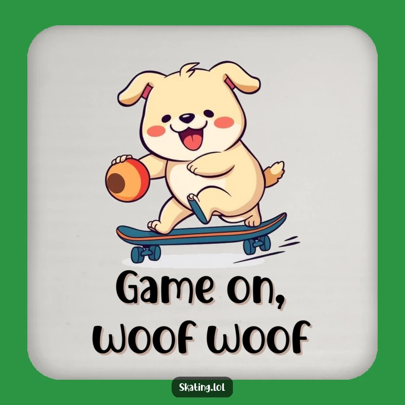 Funny Dog Skateboard Coaster: Energetic Pup Protection, Hilarious Gift