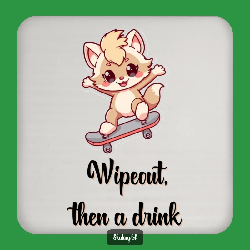 Funny Kickflip Character Coaster Set: Protect Surfaces with Funny Gift Flair