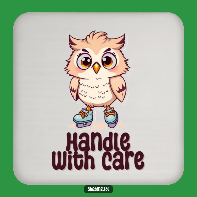 Funny Owl Skater Coaster: Protect Surfaces with Surprise, Funny Gift!
