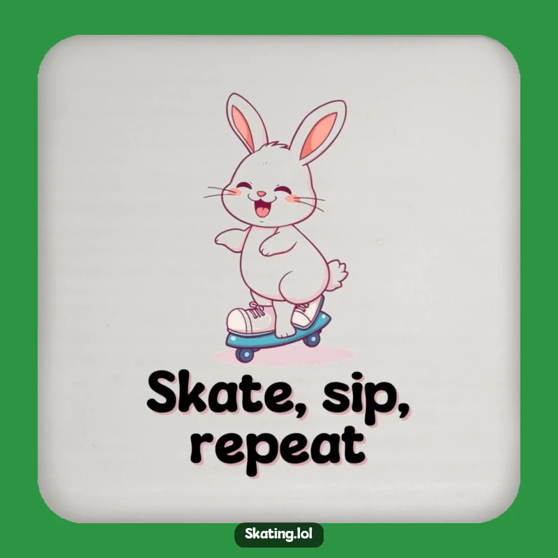 Funny Rabbit Skater Coaster: Protect Surfaces With Playful Charm!