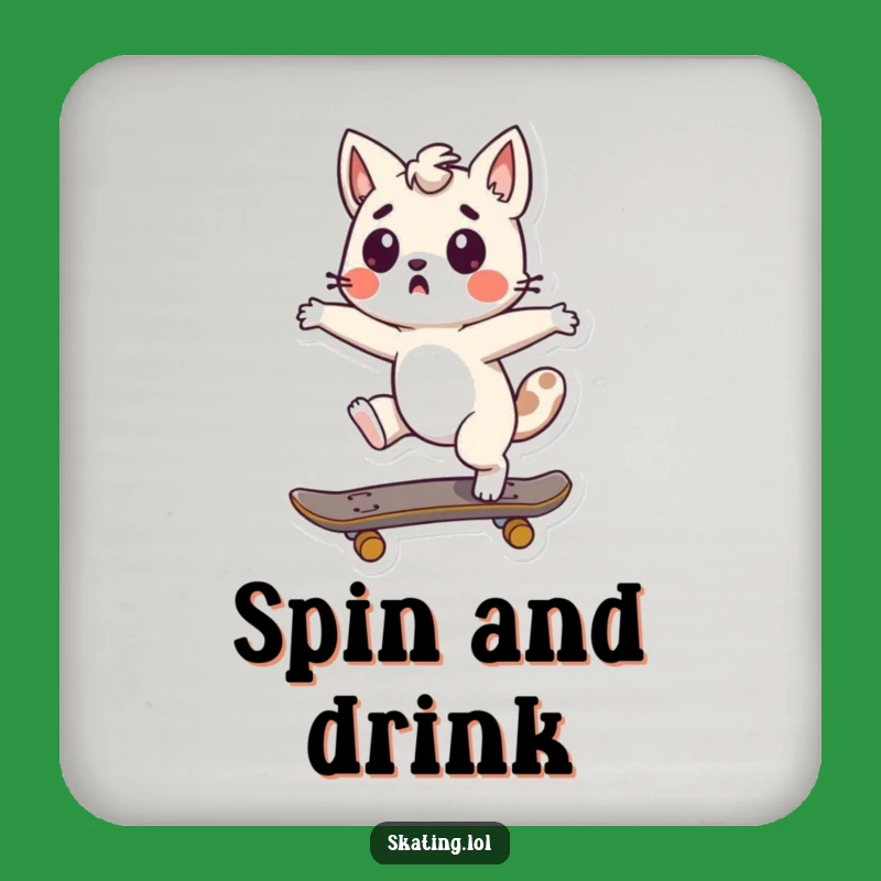 Funny Skateboard Spin Coaster - Surprised Character Protector, Perfect Funny Gift