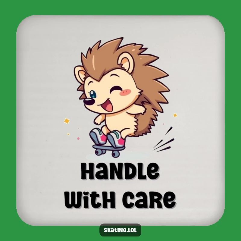Funny Hedgehog Drink Coaster: Protect Surfaces with Clumsy Cheer and This Hilarious Skating Accessory
