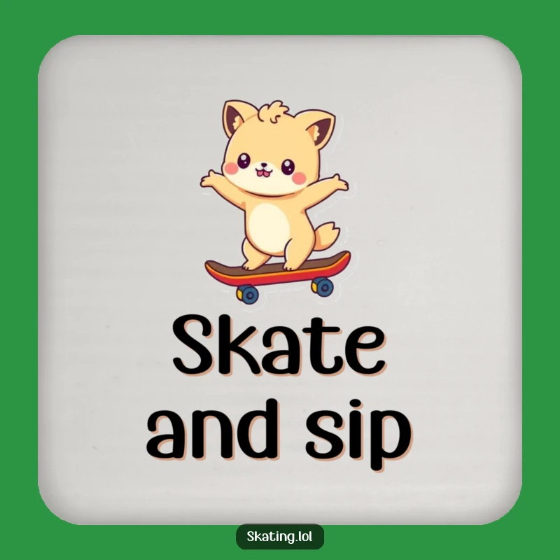 Funny Cute Animal Skateboarder Coaster - Protect Surfaces Hilariously