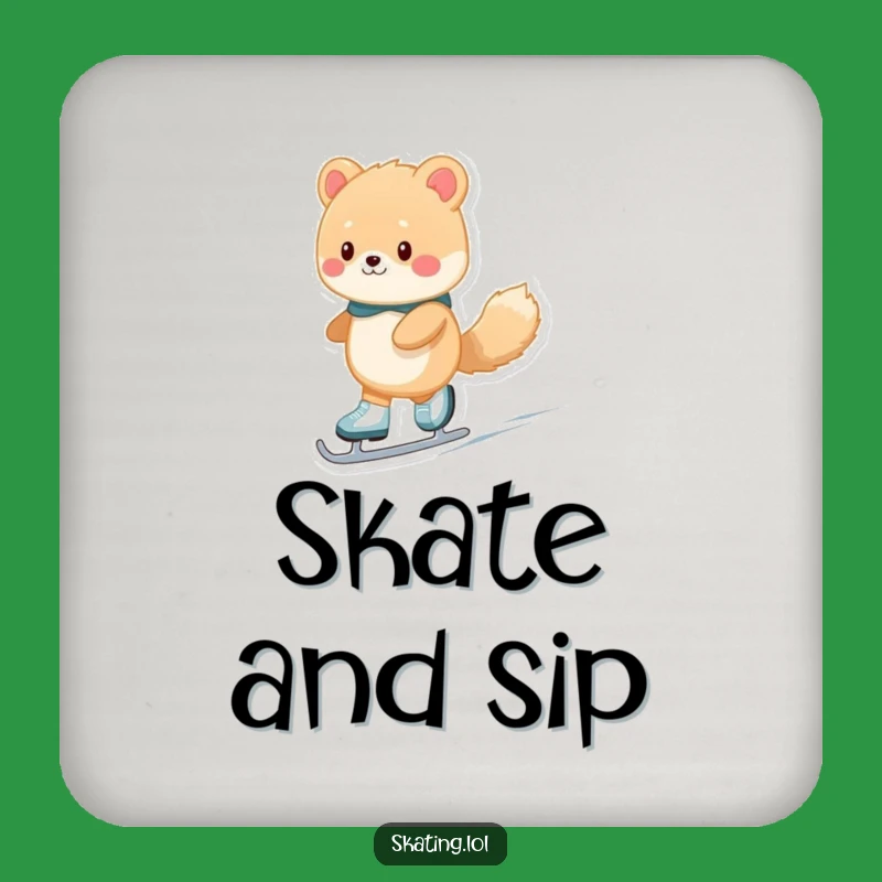 Funny Fuzzy Ice Skater Animal Drink Coaster - Protect Surfaces with Comedic Style