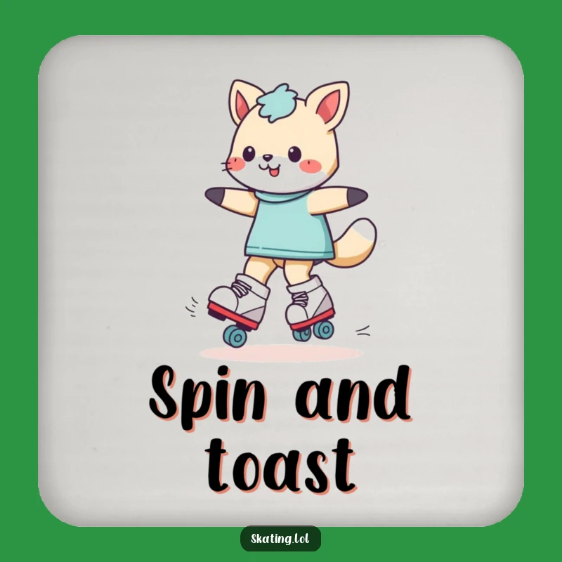 Funny Roller Skating Animal Drink Coaster - Comedic Protection for Your Surfaces