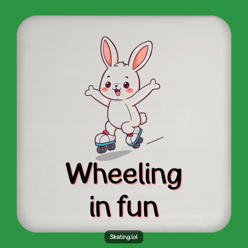 Funny Bunny Roller Skates Coaster - Protect Surfaces with Playful Humor