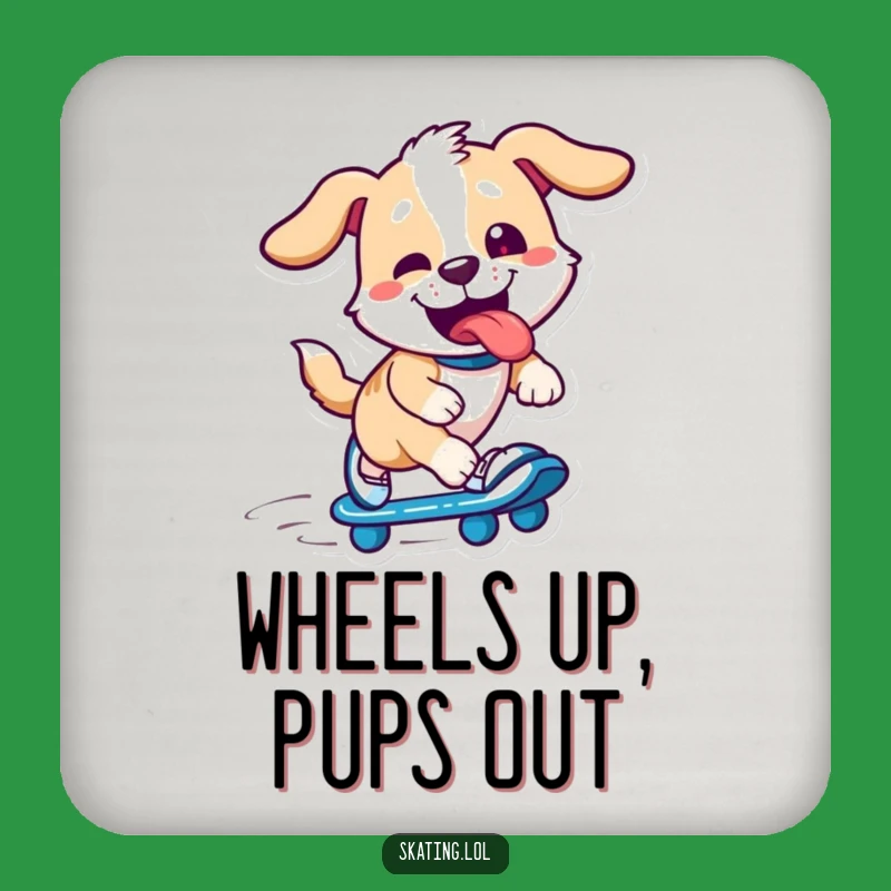 Funny Dog Skater Coaster: Protect Surfaces with Speed & Smiles, Funny Gift!