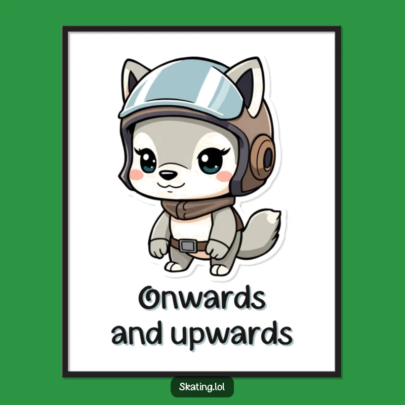 Funny Determined Helmet Animal Poster: Motivational Humor for Your Walls.