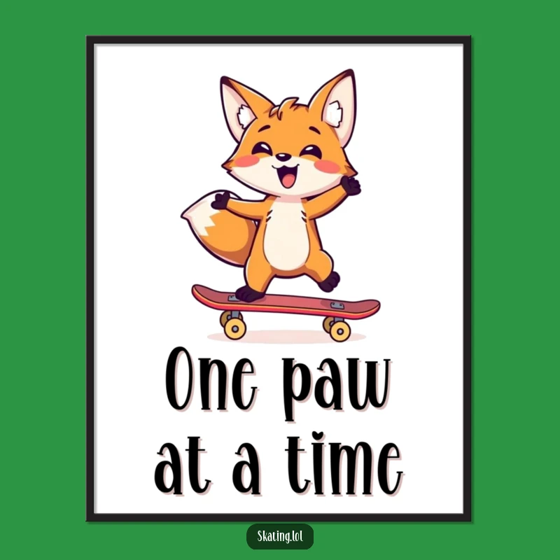Funny Fox Balance Poster: Witty Wall Art, Hilarious Funny Gift
