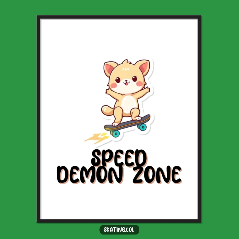 Funny Glowing Skateboard Animal Poster: Add Whimsy to Your Walls with This Art