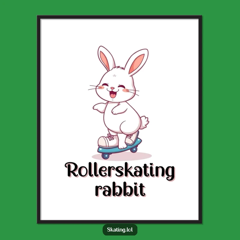 Funny Rabbit Skater Poster: Joyful Wall Art For Your Space!