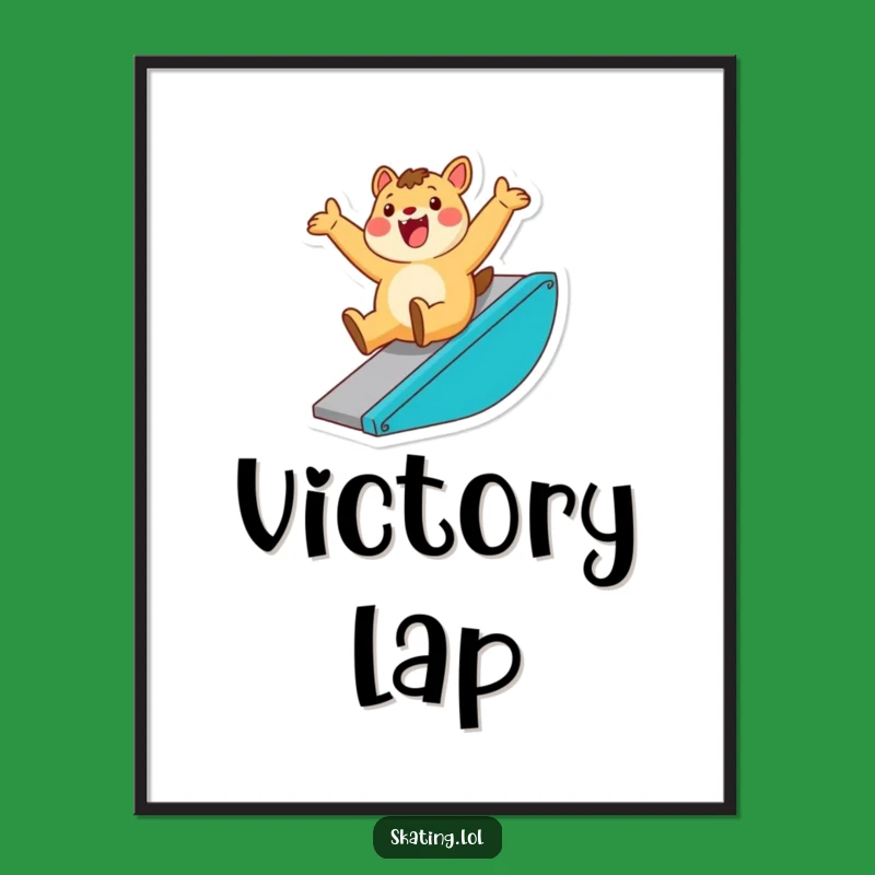 Funny Ramp Rider Animal Poster: Decorate with Energetic Triumph