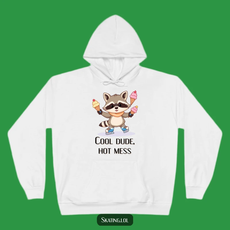 Cozy Funny Raccoon Hoodie: Mischievous Skater Sweetness