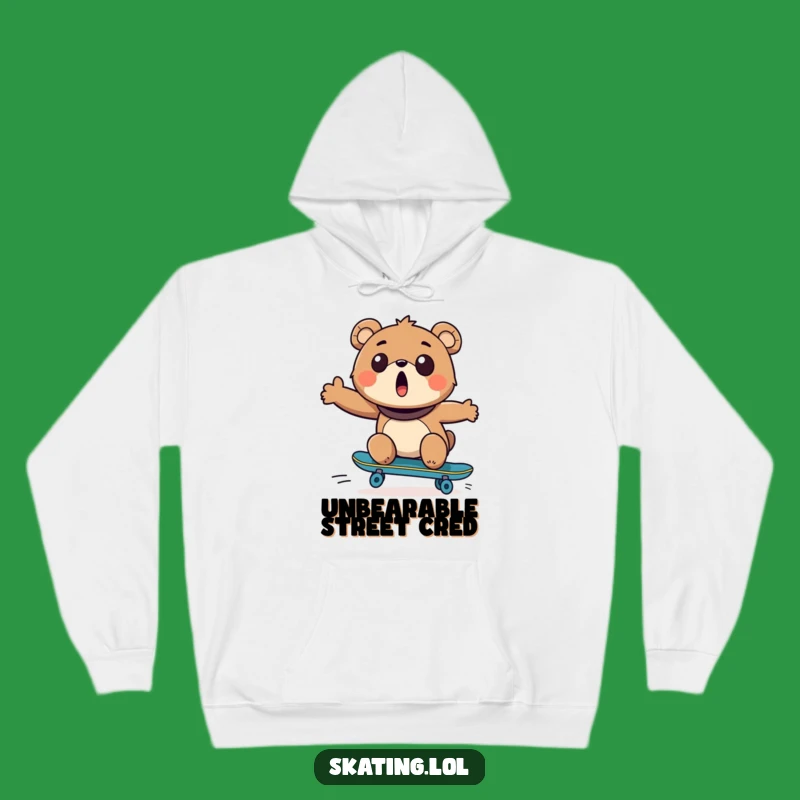 Funny Bear Skateboarder Hoodie: Cozy Up with This Hilarious and Stylish Winter Wear!