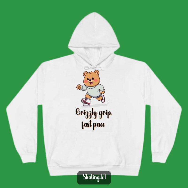 Funny Bear Skater Hoodie: Cozy Determined Bruin, Great Funny Gift!
