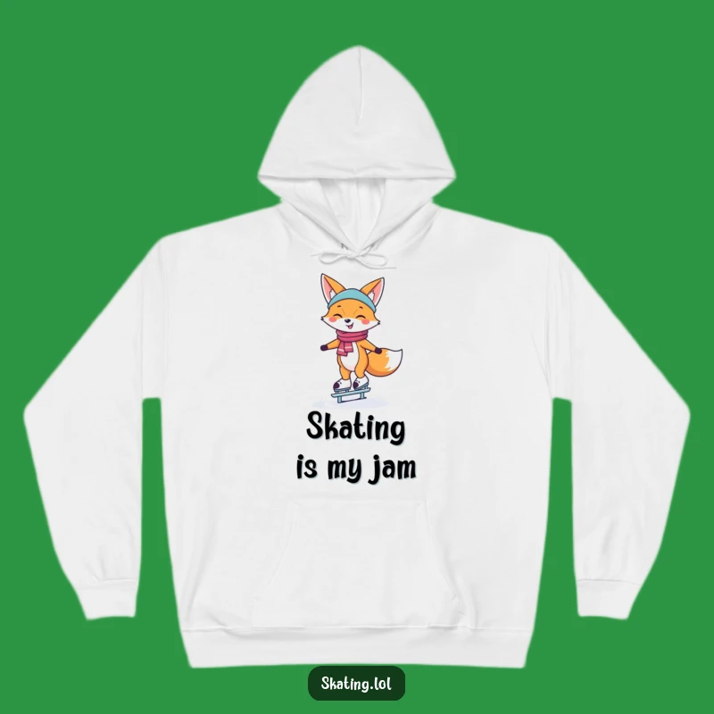 Cozy Funny Ice Skating Fox Hoodie: Happy Winter Warmth, Gift