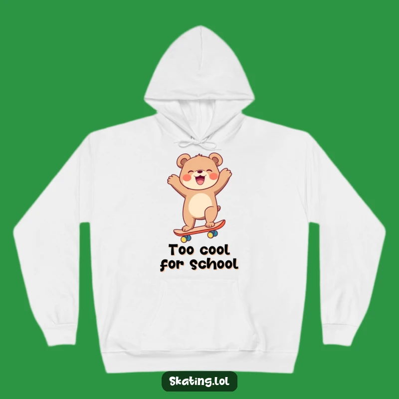 Funny Laughing Bear Skateboarder Hoodie: Warm & Hilarious Gift for Everyone