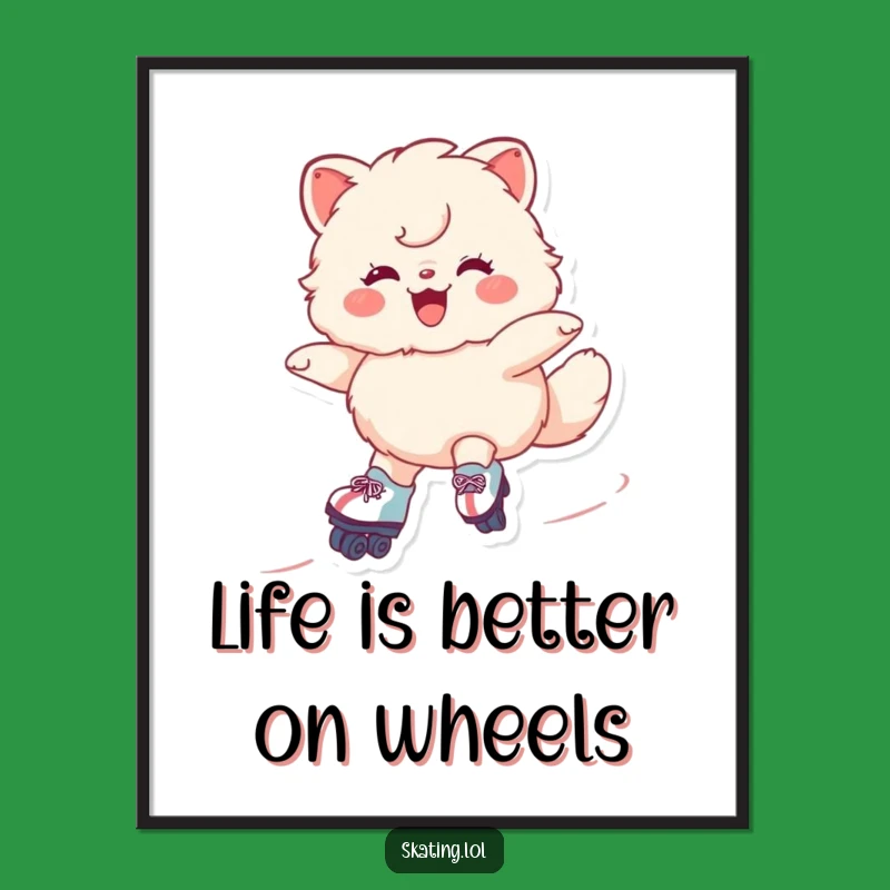 Free Printable Funny Wall Art: Roller Skating Animal Humorous Downloadable Decor
