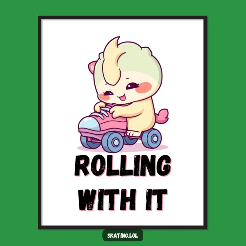 Funny Free Printable Wall Art: Curious Skater Creature, Hilarious Downloadable Decor