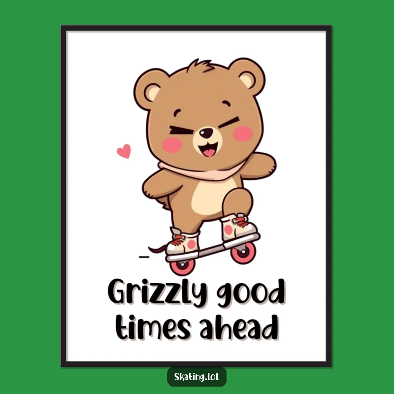 Free Printable Bear Wall Art: Funny Downloadable Decor with a Skating Star!