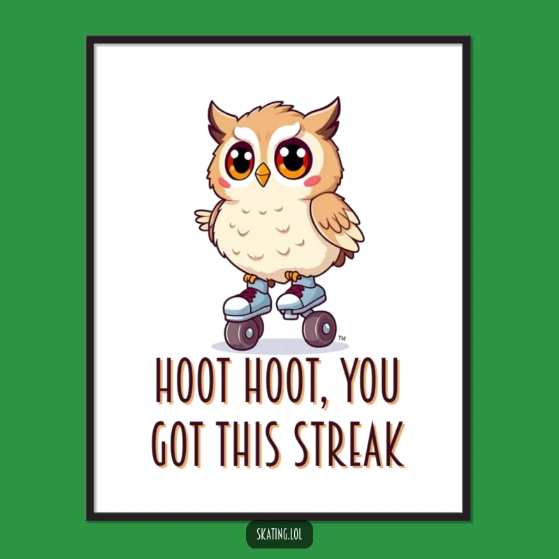 Free Printable Wall Art: Surprised Owl Skater, Funny Downloadable Decor!