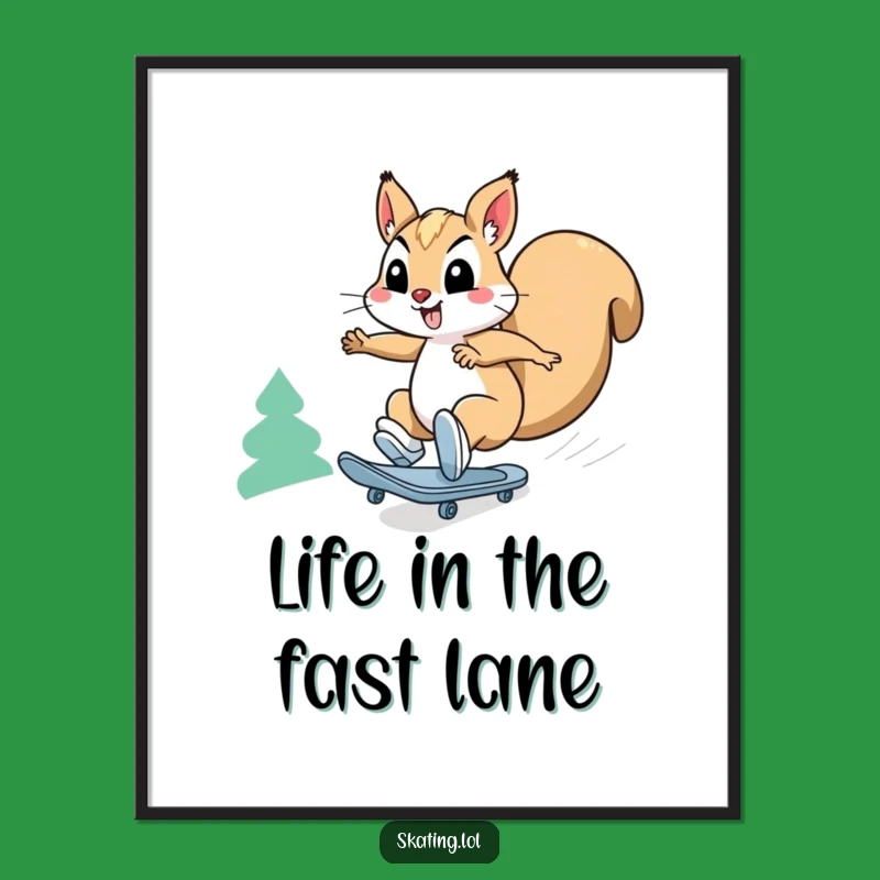 Free Printable Funny Squirrel Art: Speed Demon - Action-Packed Downloadable Decor