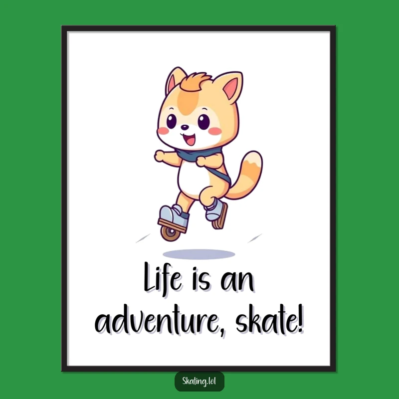 Free Printable Funny Wall Art: Jumping Skater Animal Humorous Downloadable Decor