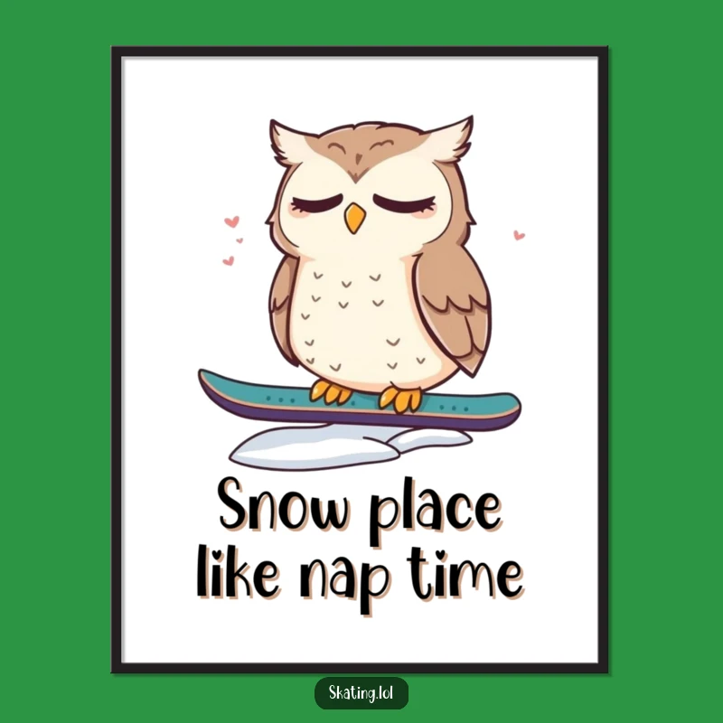 Free Printable Sleepy Snow Owl Art - Adorable Downloadable Wall Decor for Cozy Spaces