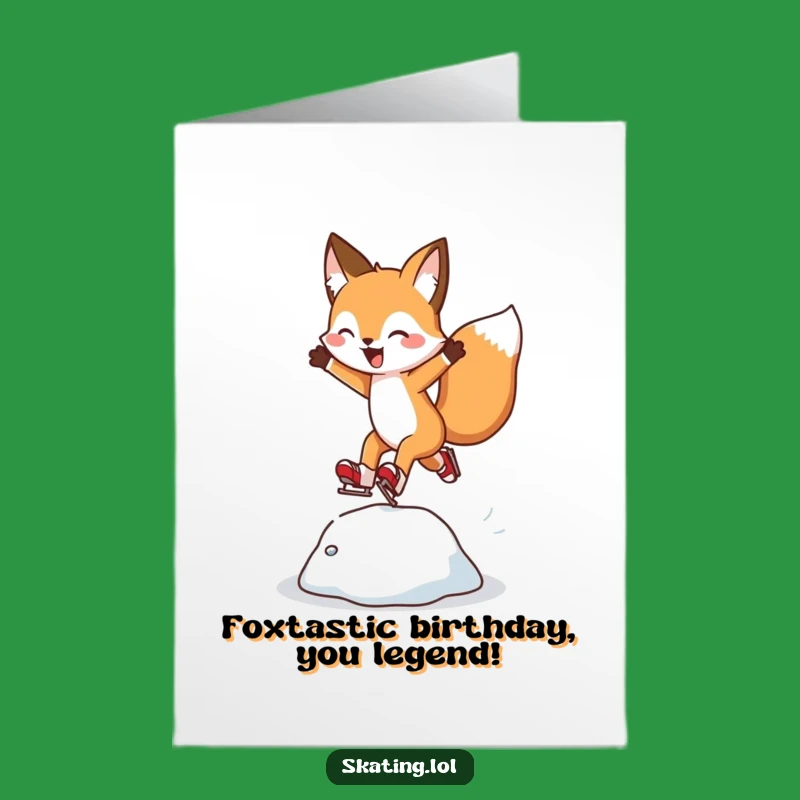 Free Printable Fox Birthday Card: Funny Skater Gift, Downloadable Fun