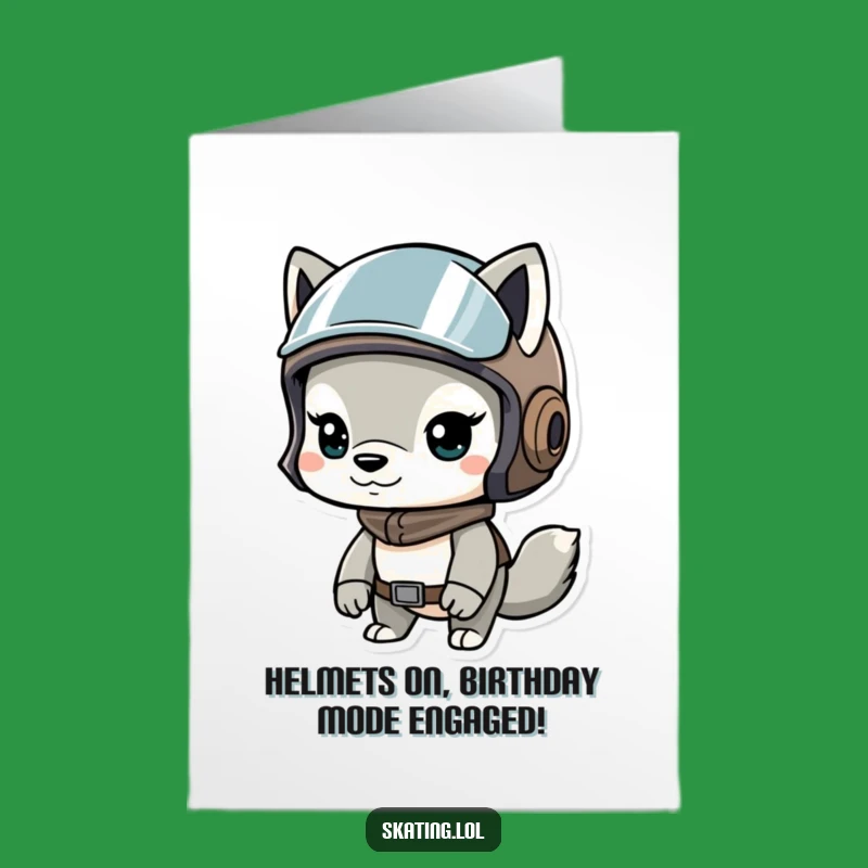 Free Printable Birthday Card: Determined Animal Helmet Hero Funny Downloadable Gift