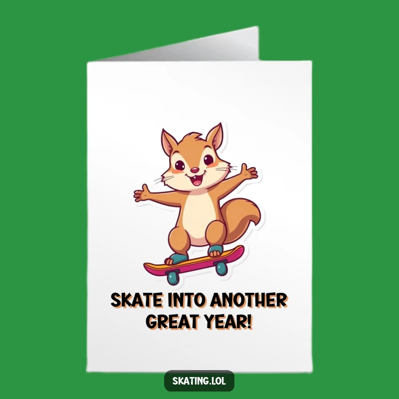 Free Printable Birthday Card: Funny Squirrel Skater Trick Downloadable Gift!