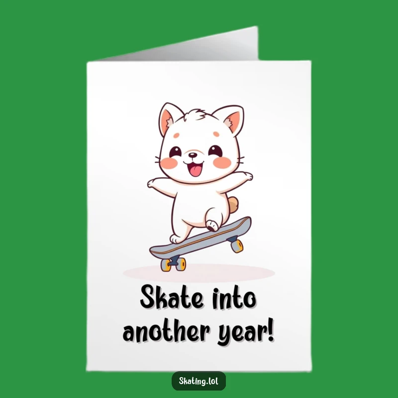 Free Printable Birthday Card: Wobbly Skater Animal is a Funny Downloadable Gift!