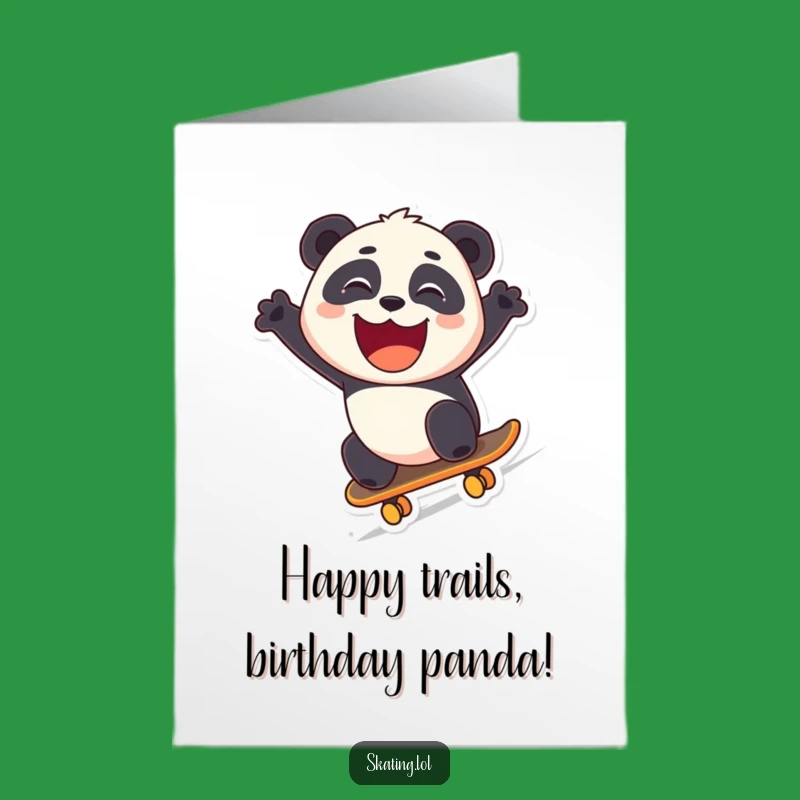 Free Printable Panda Birthday Card - Fun Skater Greeting Downloadable Gift