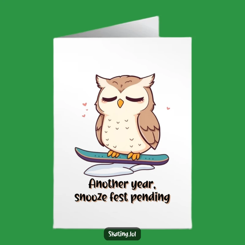 Free Printable Sleepy Owl Birthday Card - Cute & Funny Downloadable for Chill Vibes