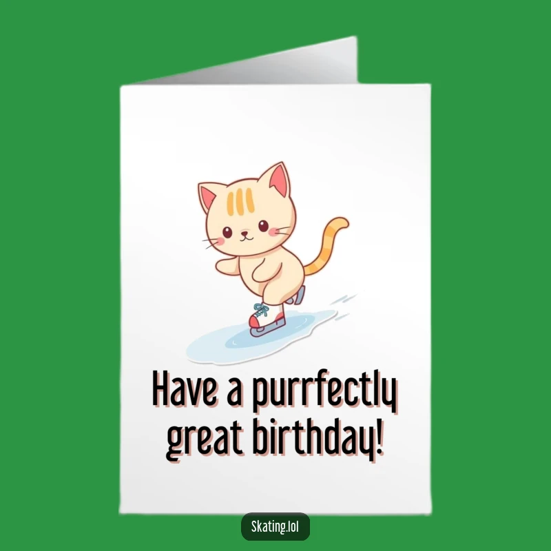 Free Printable Cat Skater Birthday Card: Whimsical Downloadable for a Purr-fect Celebration