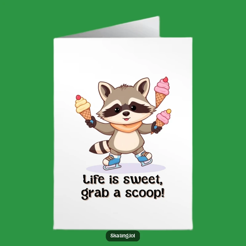 Free Printable Raccoon Ice Cream Birthday Card - Wacky Downloadable Party Fun