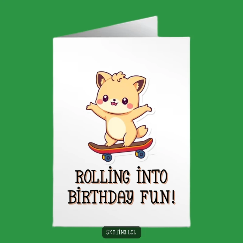 Free Printable Birthday Card: Skateboarding Animal, Downloadable for a Rad & Funny Birthday Bash