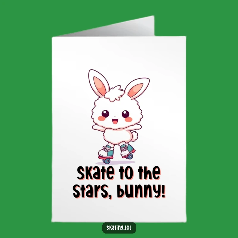 Free Printable Bunny Congrats Card: Skating Smile - Hilarious Downloadable Celebration