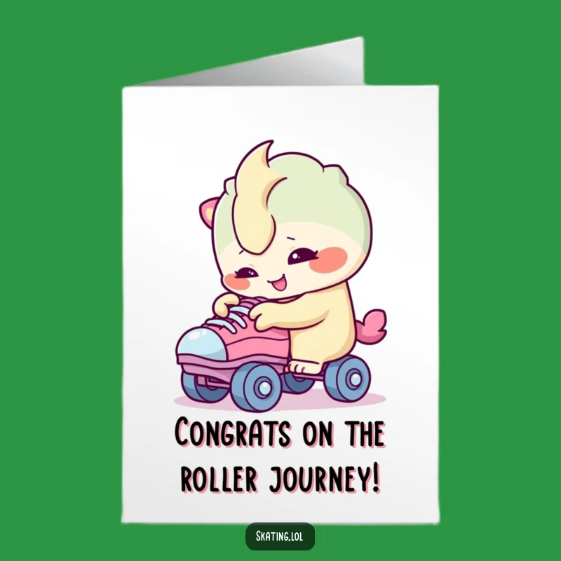 Free Printable Congrats Card: Curious Skater Creature, Hilarious Downloadable Gift