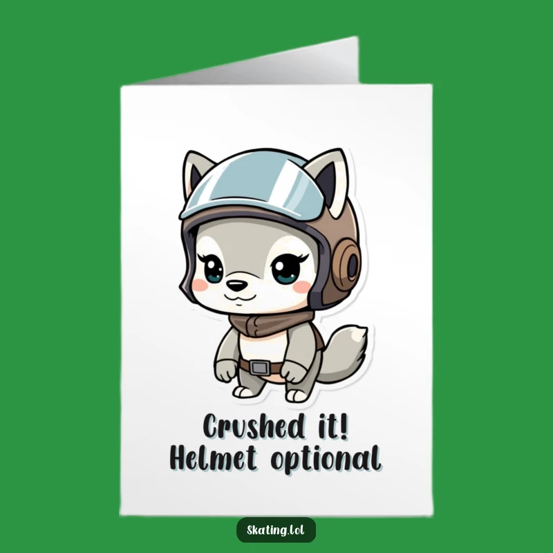 Free Printable Congrats Card: Helmet Animal Victor Funny Downloadable Gift