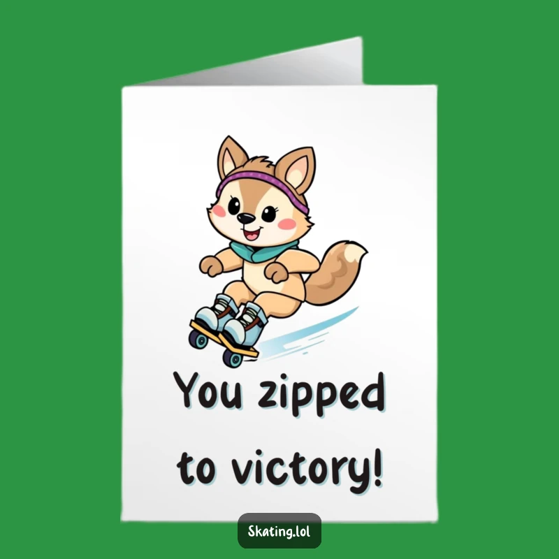 Free Printable Congrats Card: Rollerblade Animal Zoom, Funny Downloadable Gift