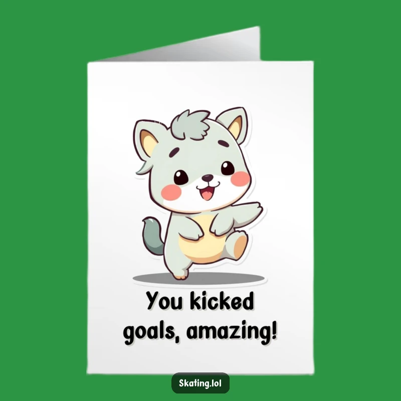 Free Printable Congrats Card: Skater Animal's Achievement - Funny Downloadable Gift