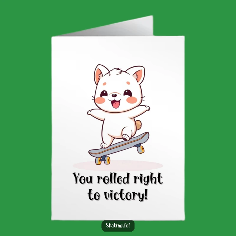 Free Printable Congrats Card: Wobbly Skater Animal Achieves Success!